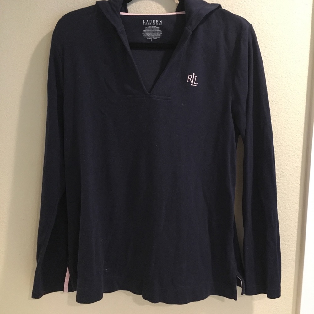 Lauren Ralph Lauren navy hood pullover size L